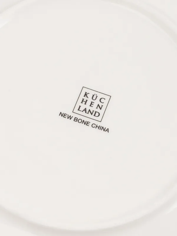 Тарелка закусочная, детская, 19 см, фарфор N, бело-серая, Кролик на велосипеде, Ideas life, image-4