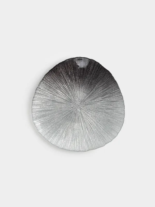 Түскі ас тәрелкесі, 28 см, шыны, күміс түстес және сұр, Angle, image-0