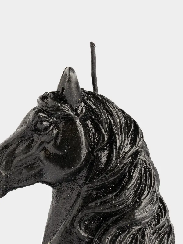 Шам, 7x10 см, жылтырақтары бар, қара, Жылқы, Horse black, image-4