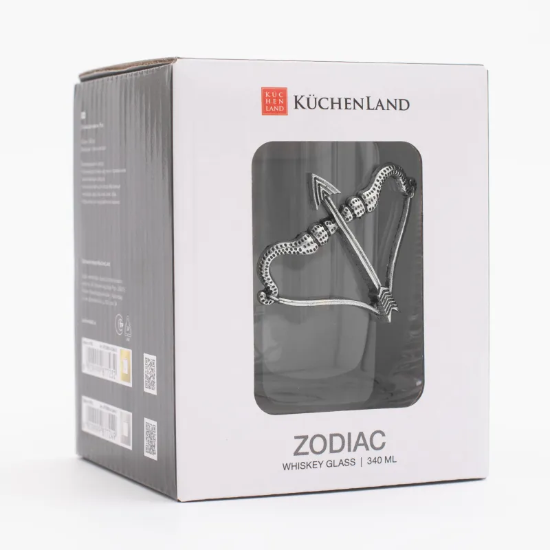 Виски стақаны, 10 см, 340 мл, шыны/металл, күміс, Мерген, Zodiac, image-5