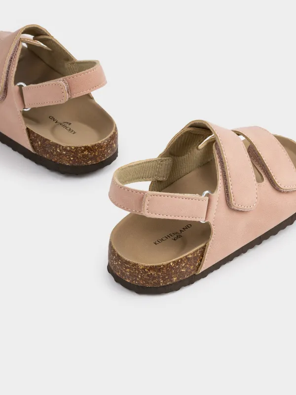 Балаларға арналған сандалдар, өлшемі 27, қыздарға арналған, жабысқышы бар, жасанды күдері, қызғылт, Suede kids, image-4