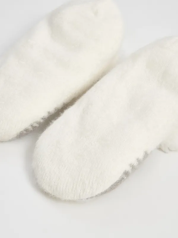 Балалар шұлықтары, үйге арналған, өлшемі 27-29, помпоны бар, акрил/шерпа, сүт түстес, Кірпі, Funny warm, image-3