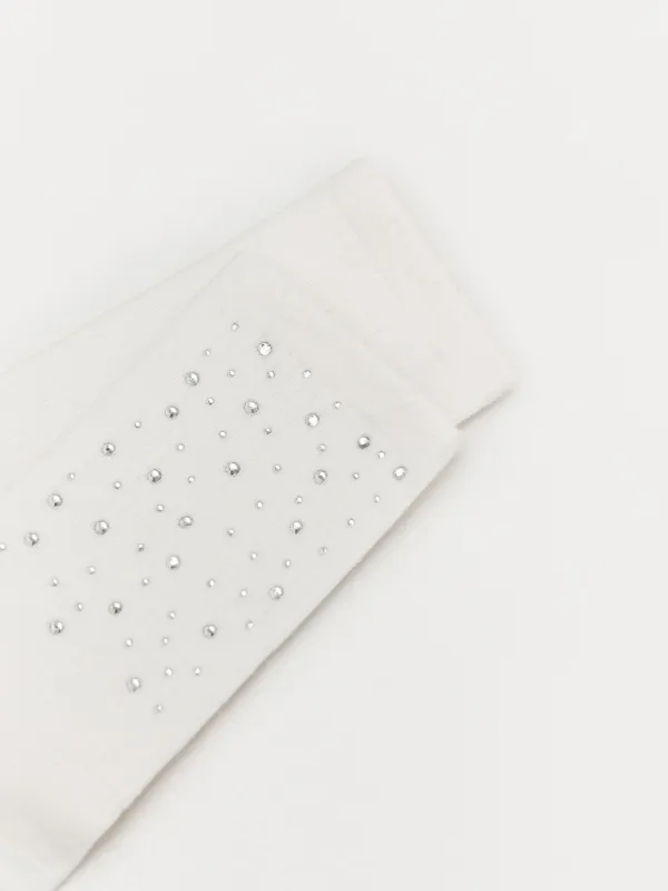 Носки со стразами, белые, Brilhar, image-2