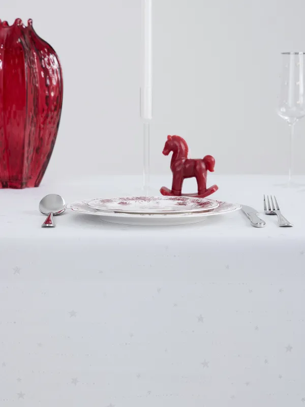 Скатерть, 160х160 см, из жаккарда, Серебристые звезды, Starlight, image-3