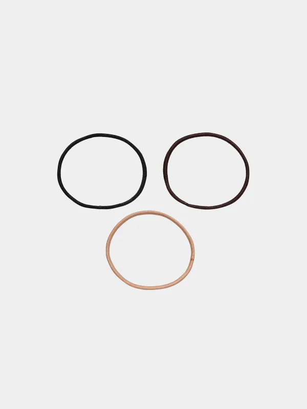 Резинка для волос, 4 см, 24 шт, полиэстер, черная/коричневая/бежевая, Basic, image-0