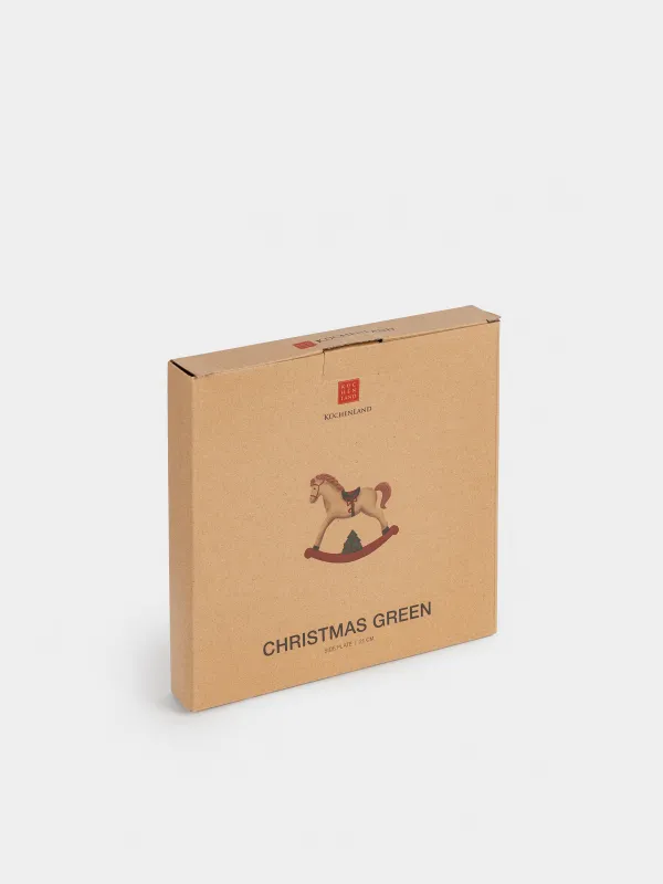 Тарелка закусочная, 21 см, керамика D, Лошадка, Сhristmas green, image-5