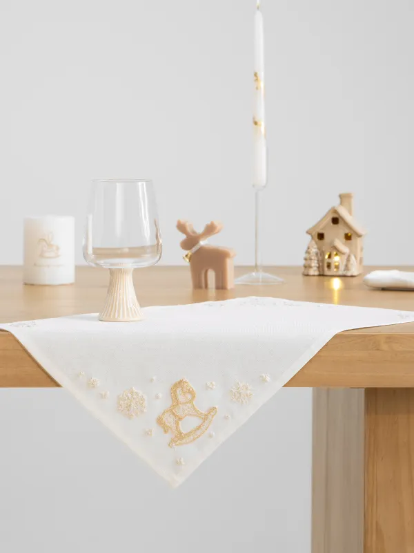 Аспаптарға арналған майлық, 30х45 см, полиэстер, тікбұрышты, сүт түстес, Жылқы, Snow horse, image-3