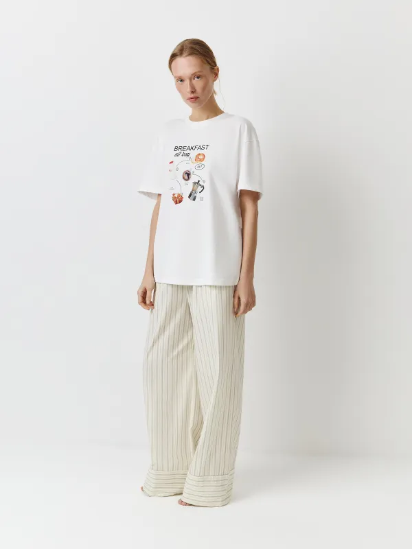 Брюки женские, домашние, белые, Alvida, image-2