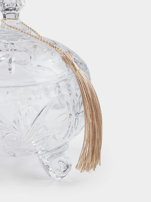 Конфетница, 15х11 см, 290 мл, с крышкой, с кисточкой, стекло Р, Rabat, image-1