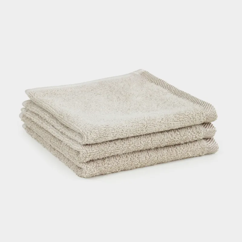 Полотенце, 30х30 см, 3 шт, хлопок, бежевое, Wellness, image-0