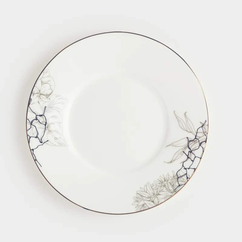 Пара чайная, 1 перс, 2 пр, 350 мл, фарфор F, бело-золотистая, Пчелы с цветами, Honey, image-2