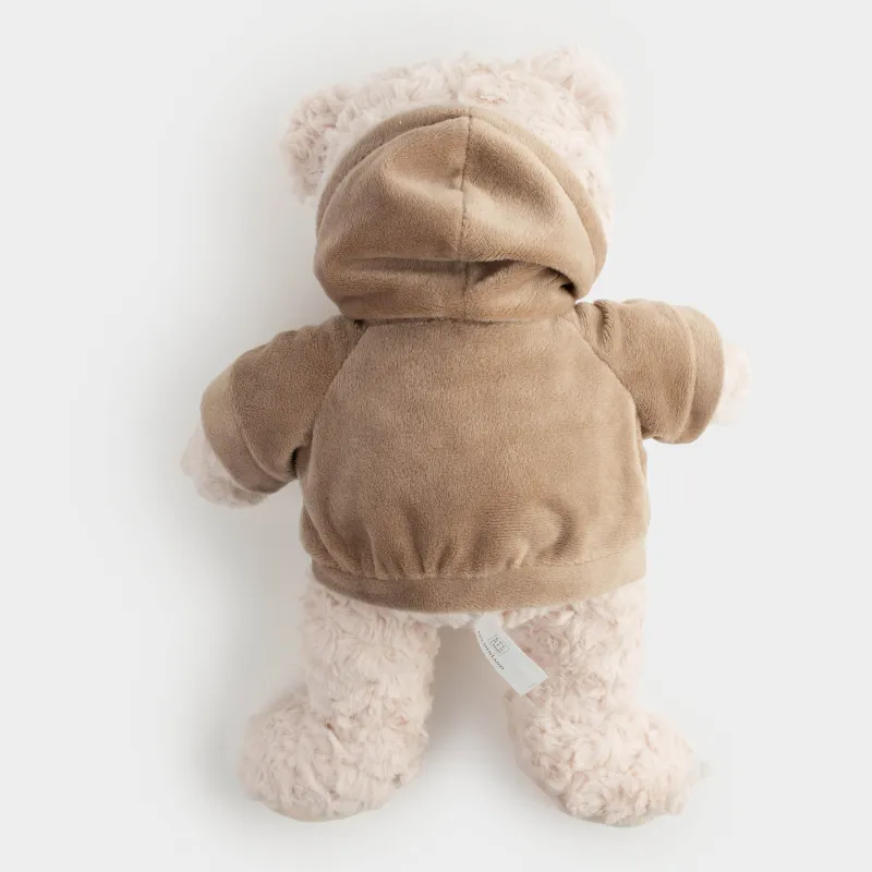 Ойыншық, 35 см, жұмсақ, сүт түстес, Худи киген аю, Bear, image-1