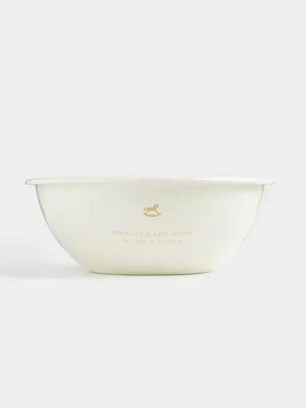 Тостаған, 1,6 л, эмальданған металл, сүт түстес, алтын жиегі бар, Үй, Emamel, image-5