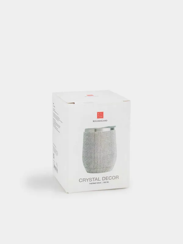 Термо саптыаяқ, 350 мл, болат/страздар, алтын, Crystal decor, image-5