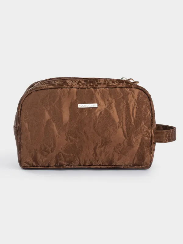 Косметикалық сөмке, 20х15 см, полиуретан, қоңыр, Krush, image-0