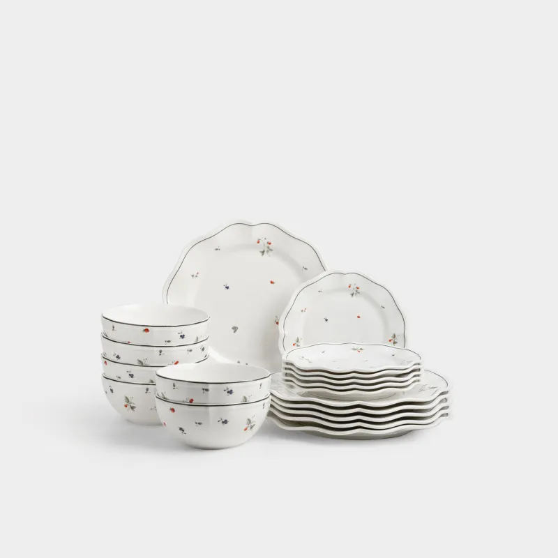 Сервиз обеденный, 6 перс, 18 пр, фарфор N, белый, Полевые ягоды, Berry meadow, image-0