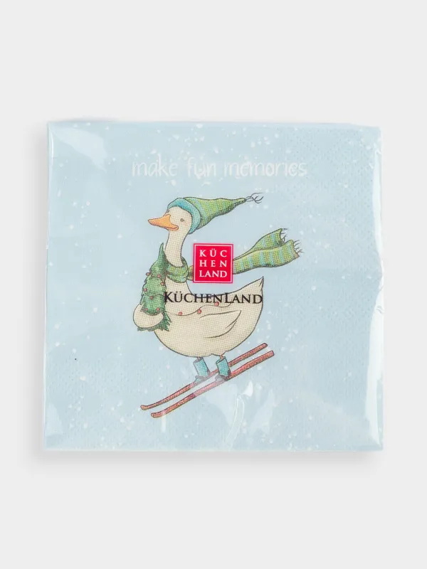 Салфетки бумажные, 21х21 см, 20 шт, Goose, image-2