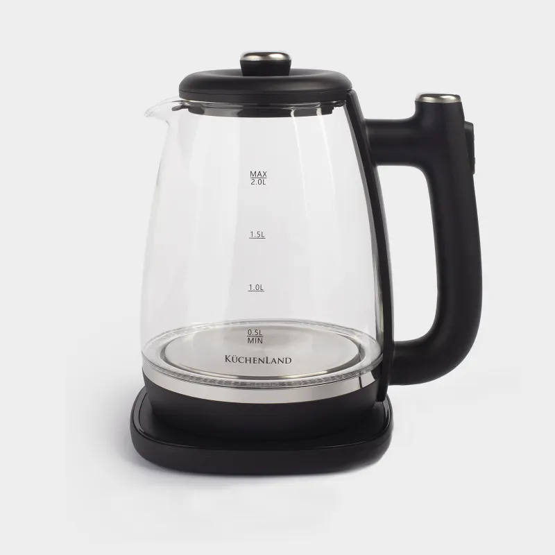 Шайнек, электрлі, 2 л, 1500 Вт, шыны/пластик, қара, Progress plus