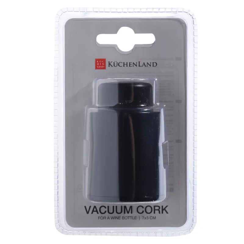 Шарап бөтелкесіне арналған тығын, 7 см, вакуумды, датаны орнату дискісі, пластик, қара, image-2