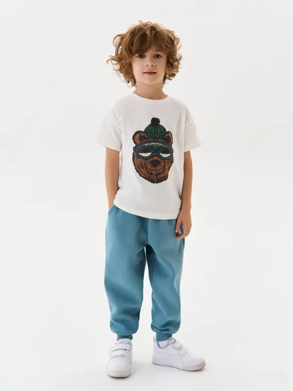 Брюки детские, для мальчиков, хлопок/полиэстер, голубые, Arnold, image-0