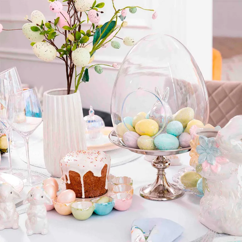 Кәмпит ыдысы, 17х23 см, шыны, інжу-маржан, Жұмыртқа, Clear polar, image-6