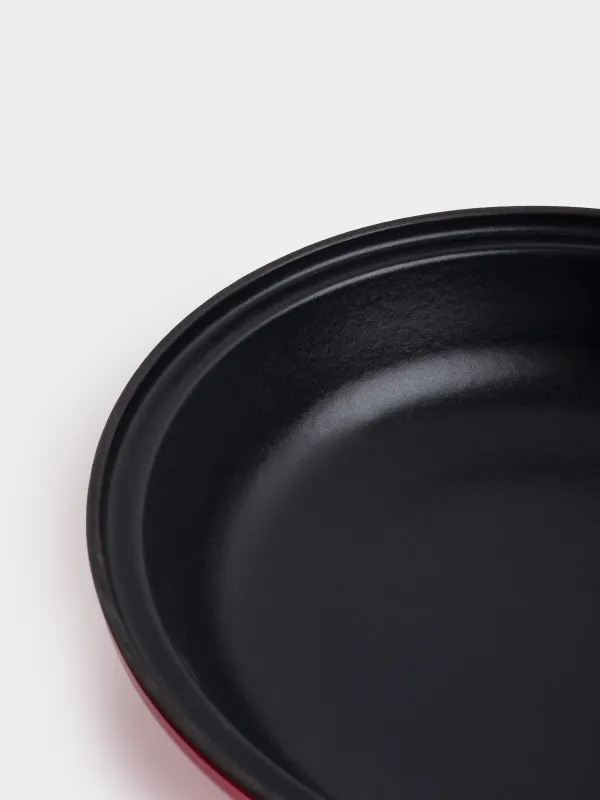 Тегин, 28 см, 2,2 л, қақпағы бар, шойын / керамика, қызыл, жарқын, image-6