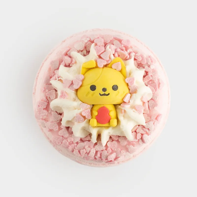 Ваннаға арналған бомба, 130 гр, ойыншығы бар, қызғылт, Тәтті шие, Мысық, Cat