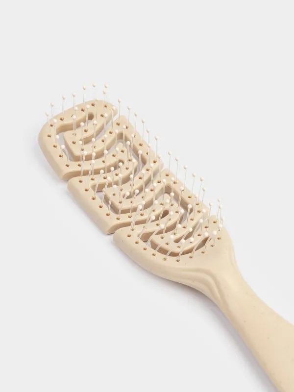Расческа массажная для волос, 21 см, пластик, бежевая, Zipo, image-4