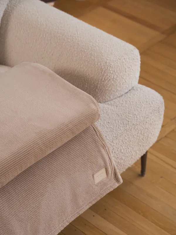 Плед, 140x200 см, фланель, песочный, Flannel, image-2