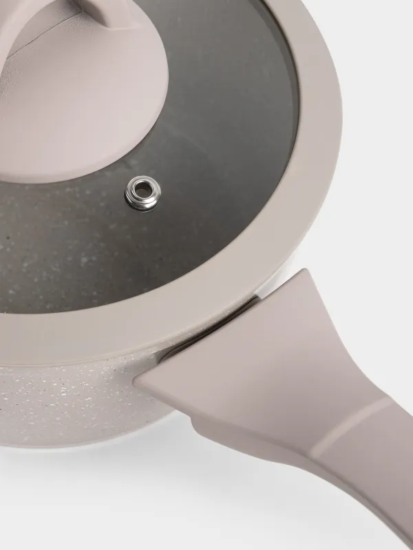 Ковш, 16 см, 1,1 л, с крышкой, с покрытием, алюминий, серый, Ginelli, image-2