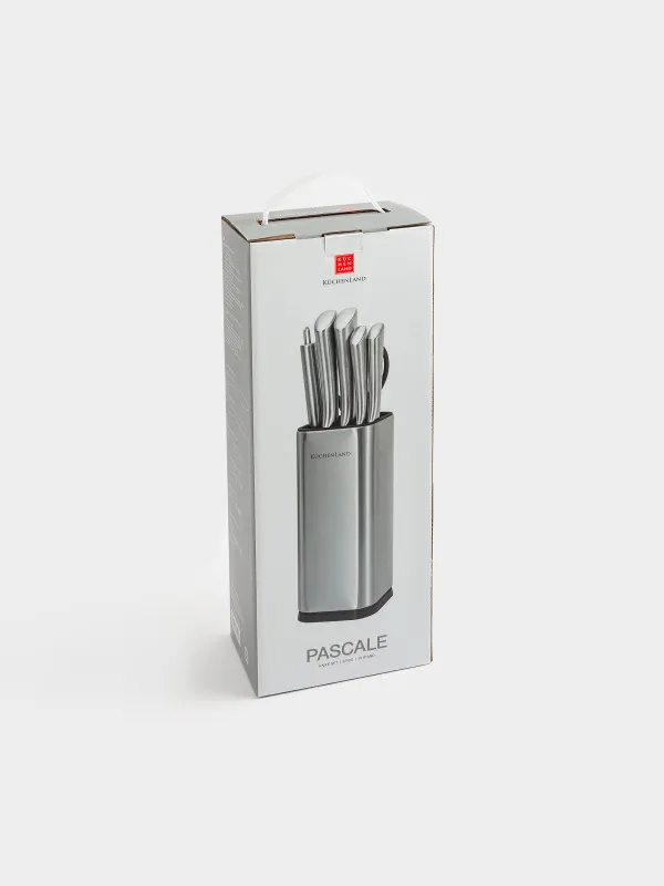 Набор ножей, 6 предметов, в подставке, с овощечисткой/ножницами, Pascale, image-9