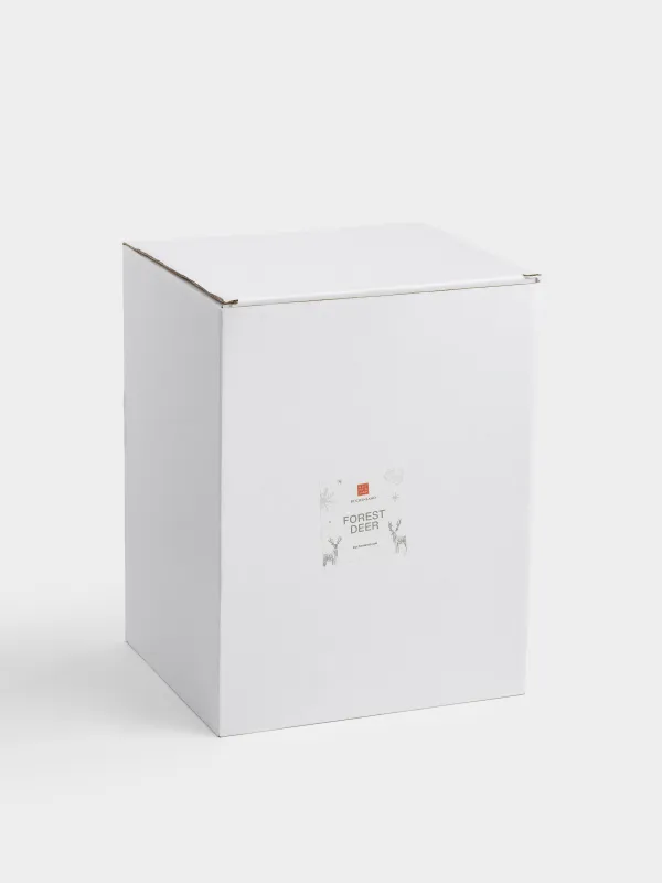 Гүл вазасы, 21 см, сәндік, керамика, ақ, Бұғы, Forest deers, image-4