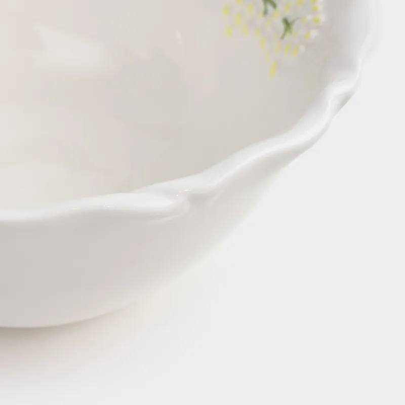 Салатник, 15х7 см, 400 мл, керамика, белый, Мимоза, Crumple flower, image-4