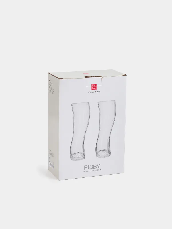 Стакан для пива, 600 мл, 2 шт, Изгиб, Ribby, image-5