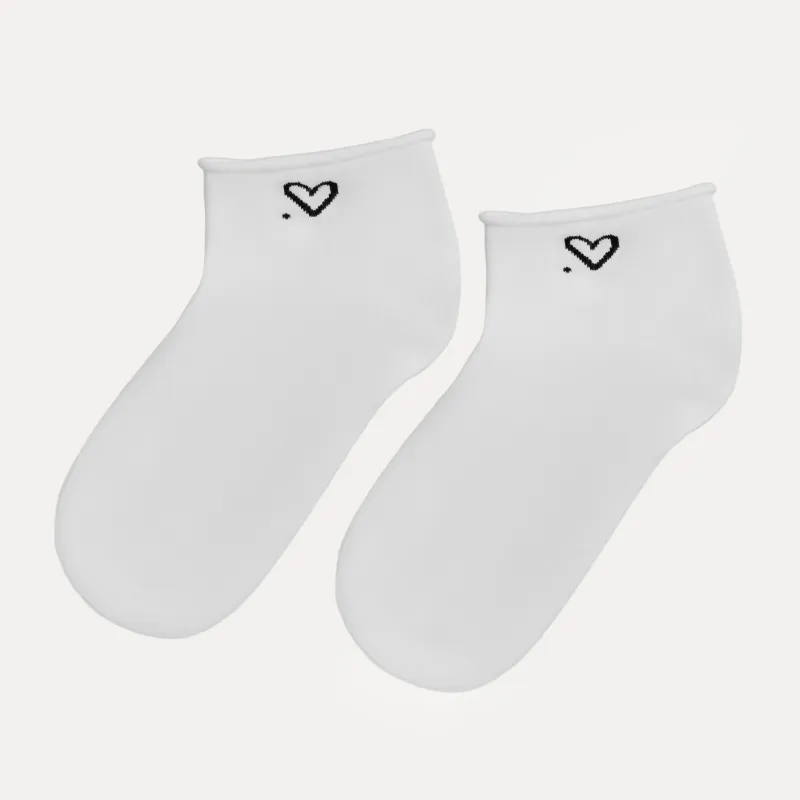 Носки женские, белые, Сердце, Slogan