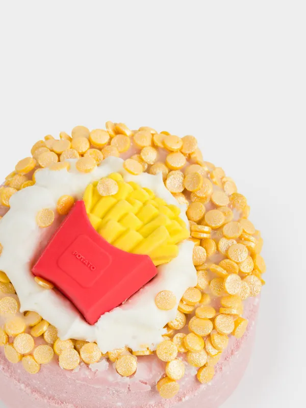 Ваннаға арналған бомба, 130 гр, ойыншықпен, шабдалы, Тутти-фрутти, Фри, Food spa, image-3