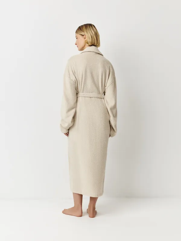 Халат домашний с длинным рукавом, бежевый, Aravina, image-4