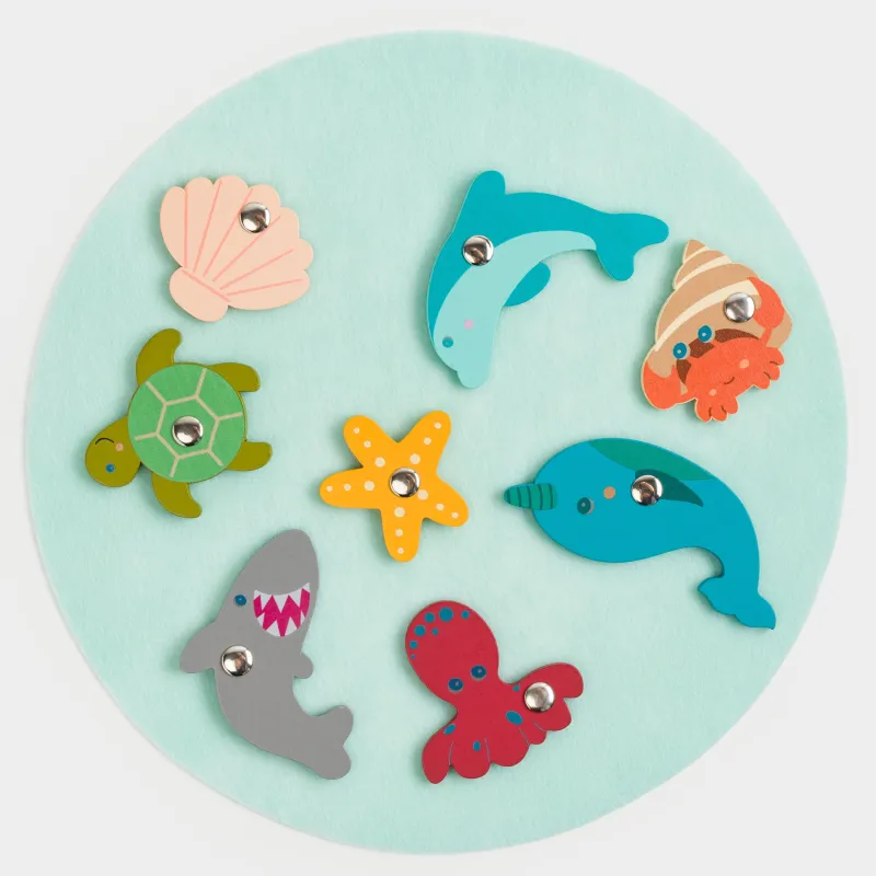 Ойын жиынтығы, 13 зат, ағаш/магнит, Магнитті балық аулау, Game, image-2