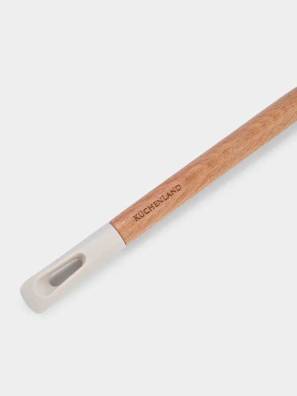 Шумовка, 34 см, силикон/дерево, молочная, Somerset, image-4