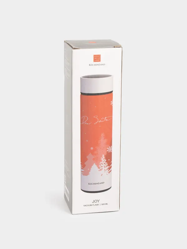 Термос, 500 мл, болат/пластик, қызыл, Қымбатты Санта, Joy, image-4