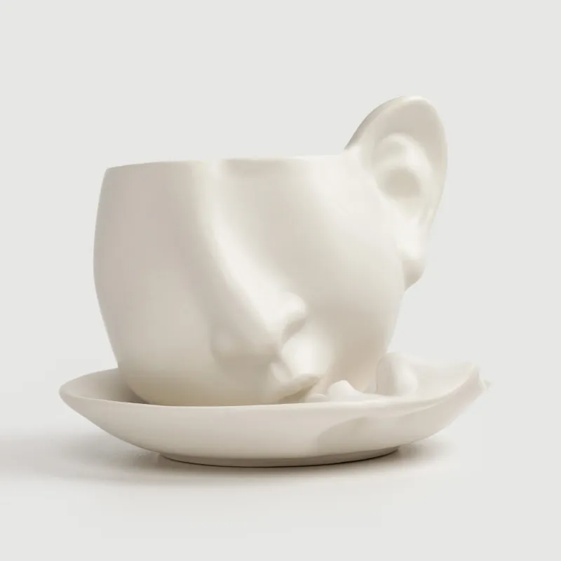 Пара чайная, 1 перс, 2 пр, 300 мл, керамика D, молочная, Поцелуй, He&She, image-1