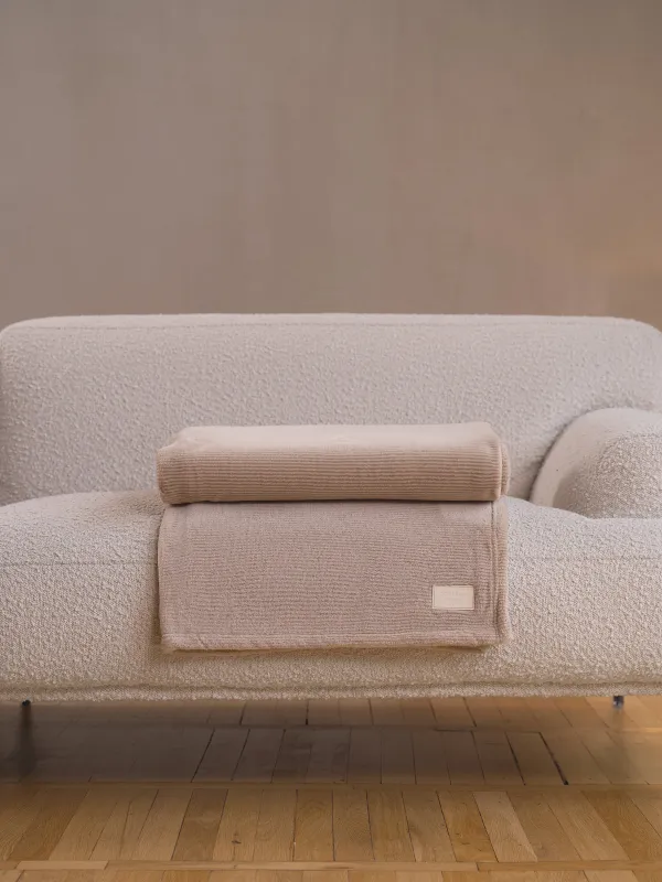 Плед, 140x200 см, фланель, песочный, Flannel, image-1