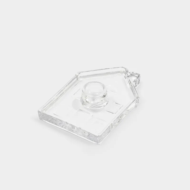 Шам ұстағыш, 14 см, жіңішке шамға арналған, шыны, House shape