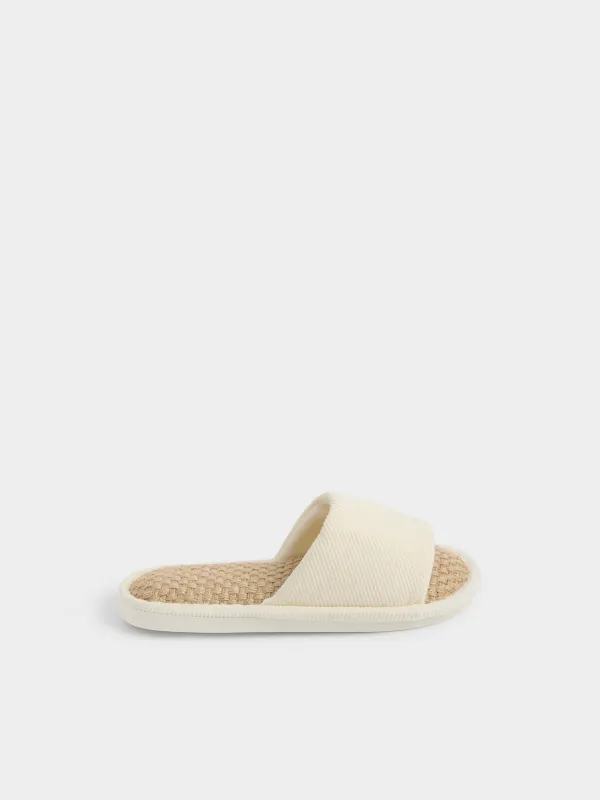 Әйелдер тәпішкелері, өлшемі 36-37, полиэстер/зығыр, сүт түстес, Isla, image-0