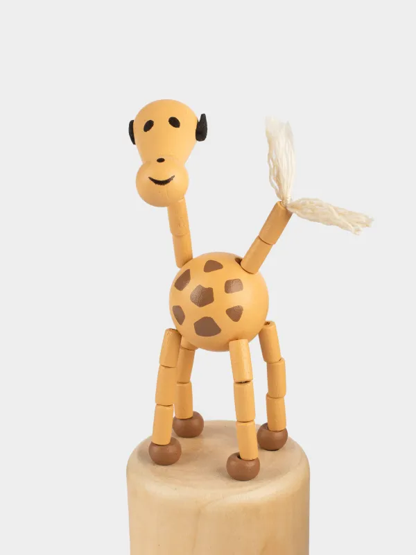 Ойыншық, 13х5 см, тартқыш жібі бар ойыншық, ағаш, сары, Жираф, Jungle, image-4