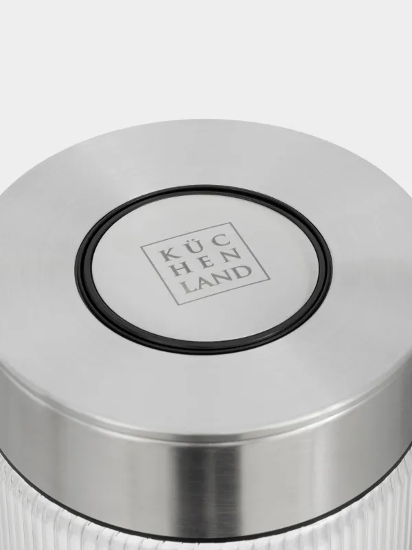 Сусымалы өнімдерге арналған құты, 960 мл, вакуумдық қақпағы бар, шыны Б/болат, Ribby steel, image-3