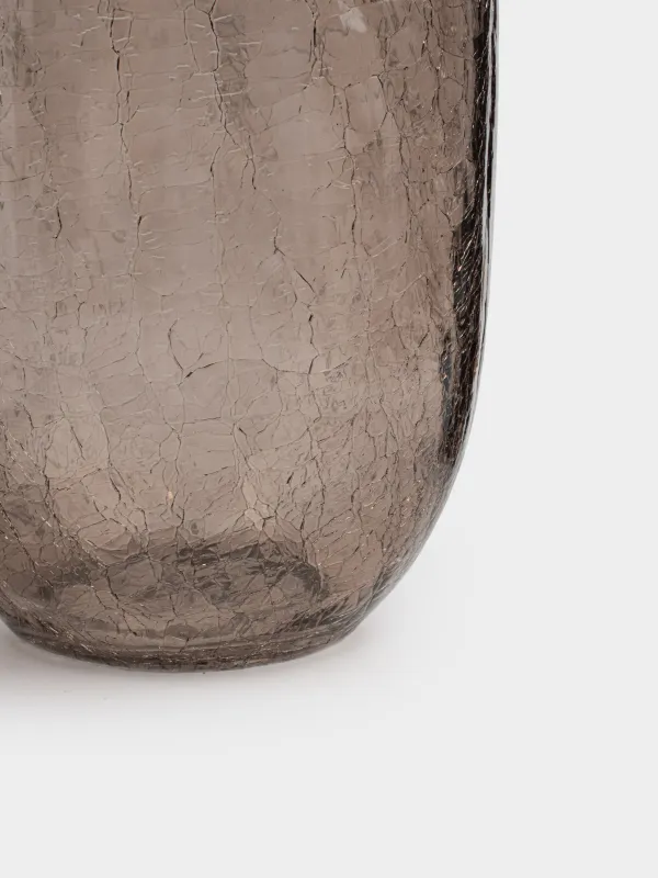 Гүл вазасы, 26 см, шыны, қоңыр, Кракелюр, Ice, image-6