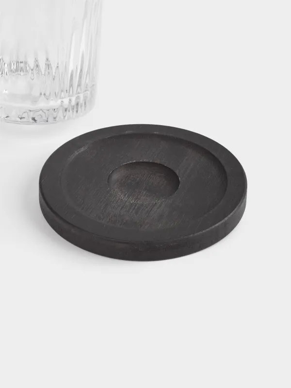 Стакан для виски, 10 см, 280 мл, на подставке, стекло Р/бамбук, Ribby, image-4