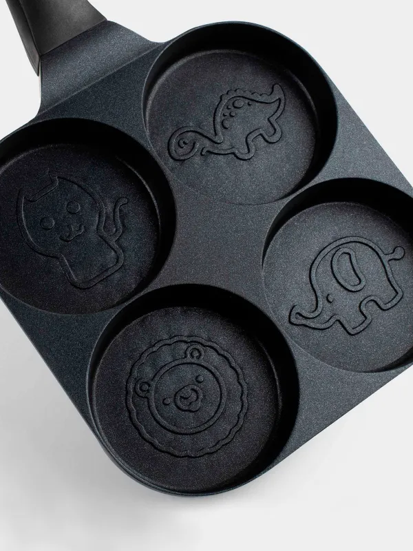 Жұмыртқа мен құймаққа арналған таба, 19 см, 4 бөлім, жабыны бар, алюминий, Жануарлар, Action, image-2