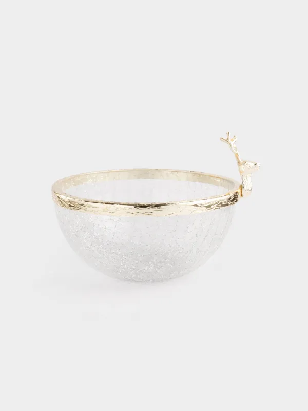 Салат ыдысы, 20х16 см, 1,5 л, шыны/металл, алтын, Бұғы, Arctic deer, image-3